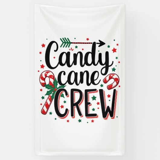 Candy Cane Crew Kerstsnack Matching Cousins Spandoek (Verticaal)