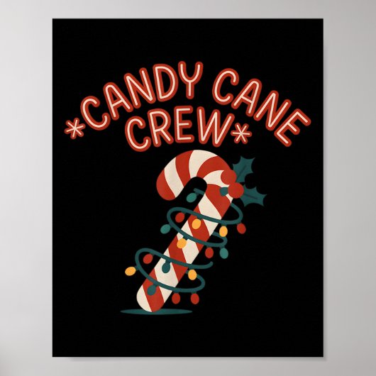Candy Cane Crew Kerstverlichting Familie Kinder Jo Poster (Voorkant)