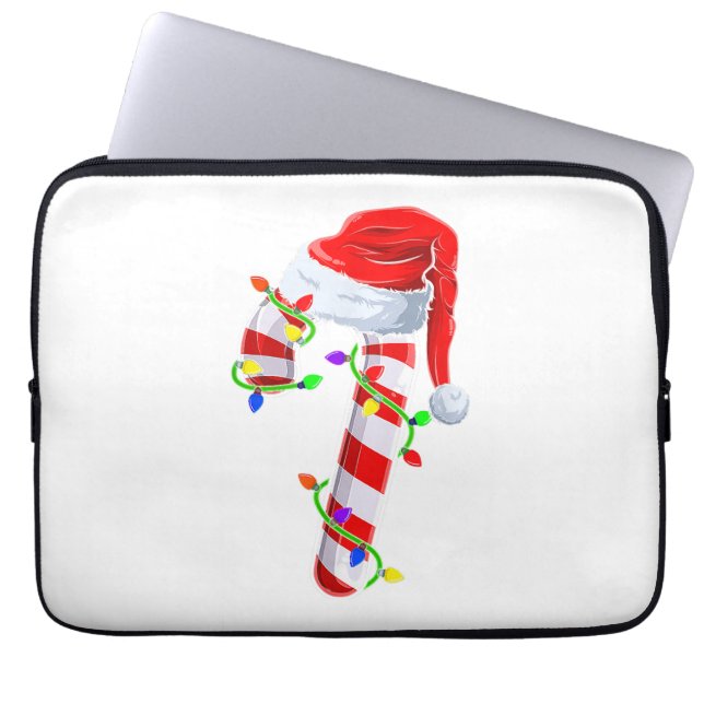 Candy Cane Crew Kerstverlichting Familie Matching  Laptop Sleeve (Voorkant)