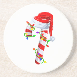Candy Cane Crew Kerstverlichting Familie Matching Zandsteen Onderzetter