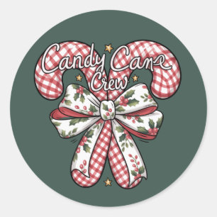 Candy Cane Crew Keurige Kerst Vakantie Ronde Sticker