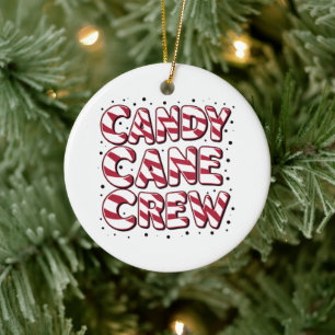 Candy Cane Crew Liefhebber Kerstmis Pyjama Keramisch Ornament