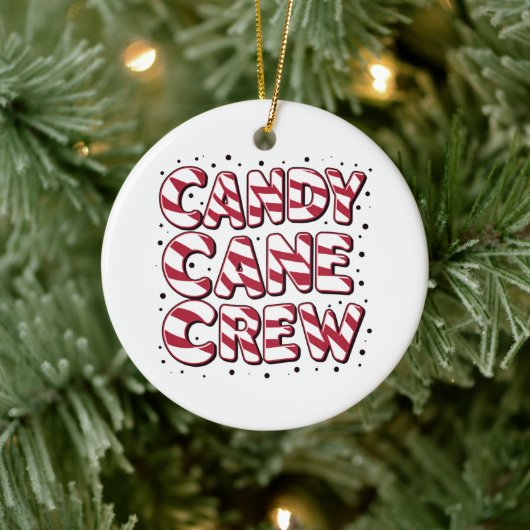 Candy Cane Crew Liefhebber Kerstmis Pyjama Keramisch Ornament (Boom)