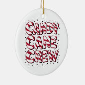 Candy Cane Crew Liefhebber Kerstmis Pyjama Keramisch Ornament (Rechts)