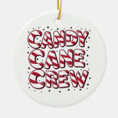 Candy Cane Crew Liefhebber Kerstmis Pyjama Keramisch Ornament (Voorkant)