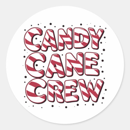 Candy Cane Crew Liefhebber Kerstmis Pyjama Ronde Sticker (Voorkant)