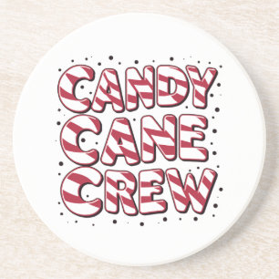 Candy Cane Crew Liefhebber Kerstmis Xmas Pyjama Zandsteen Onderzetter