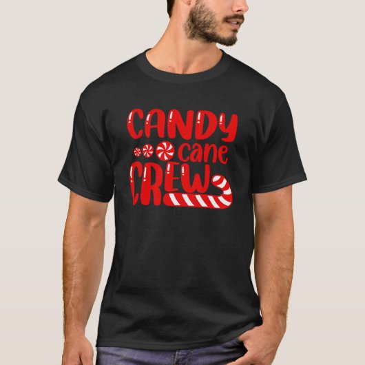 Candy Cane Crew Matching Family Group Snoep Lover T-shirt (Voorkant)