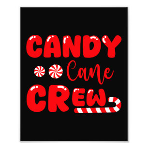 Candy Cane Crew Matching Family Snoep Lover Foto Afdruk
