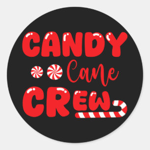 Candy Cane Crew Matching Family Snoep Lover Ronde Sticker