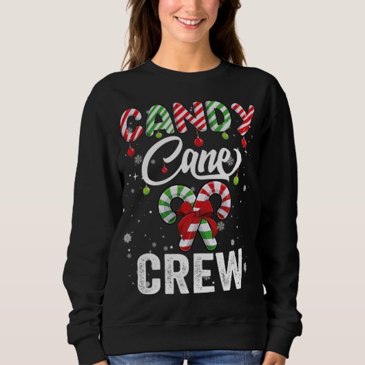Candy cane crew Matching Squad Kerstmis Trui (Voorkant)