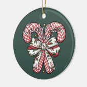 Candy Cane Crew Preppy Christmas Holiday  Keramisch Ornament (Links)