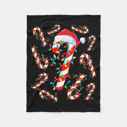 Candy Cane Crew Red And White Santa Funny Christma Fleece Deken (Voorkant)