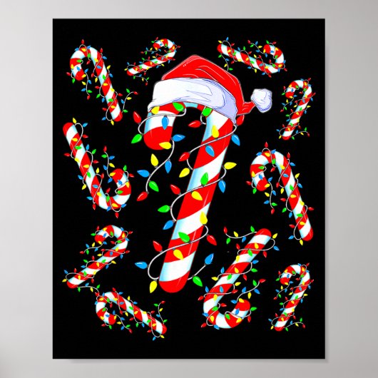 Candy Cane Crew Red And White Santa Funny Christma Poster (Voorkant)