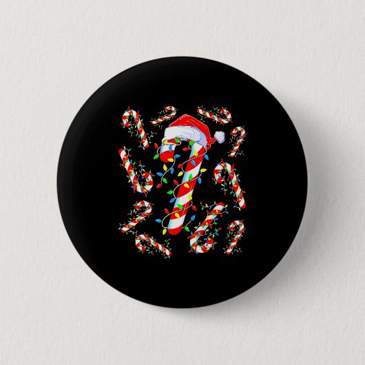 Candy Cane Crew Red And White Santa Funny Christma Ronde Button 5,7 Cm (Voorkant)
