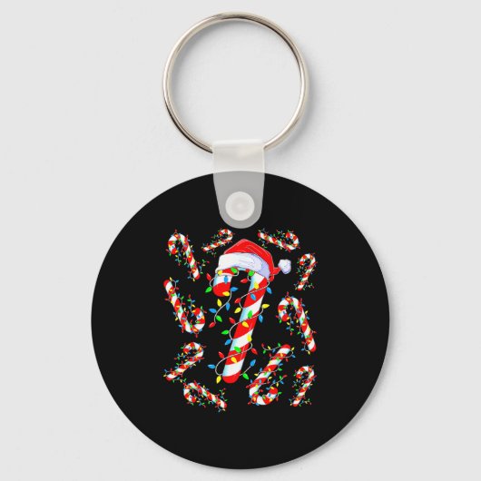 Candy Cane Crew Red And White Santa Funny Christma Sleutelhanger (Voorkant)