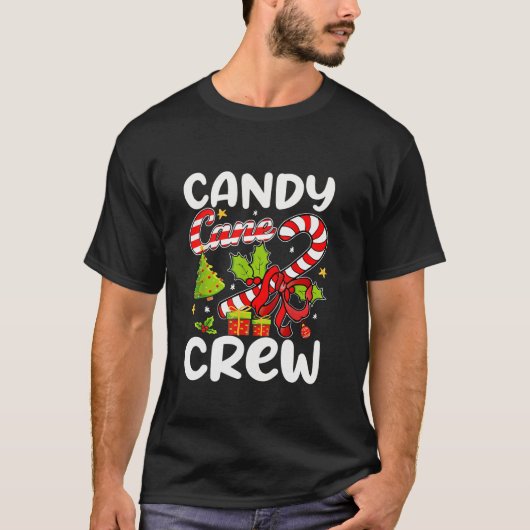 Candy Cane Crew Santa Kerst Snoep Lover Xmas B T-shirt (Voorkant)