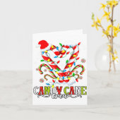 Candy Cane Crew Santa Lover Family Christmas Light Kaart (Gele Bloem)