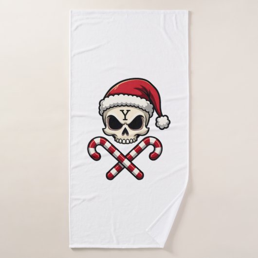 Candy Cane Crew Schedel Kerstmis 2025 Grappige Man Badhanddoek (Badhanddoek)