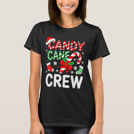 Candy Cane Crew Shirt Adult Men Women Kids Christm (Voorkant)