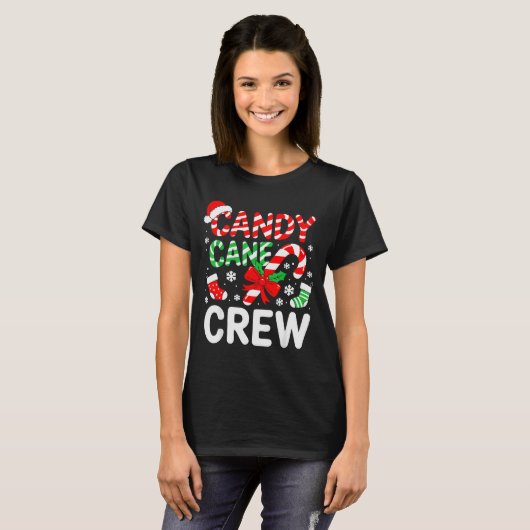 Candy Cane Crew Shirt Adult Men Women Kids Christm (Voorkant volledig)
