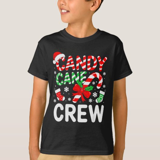 Candy Cane Crew Shirt Adult Men Women Kids Christm (Voorkant)