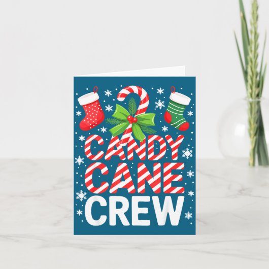 Candy Cane Crew Shirt Adult Men Women Kids Christm Kaart (Voorkant)