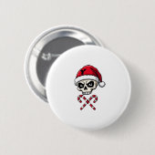 Candy Cane Crew Skull Christmas 2025 Funny Men Boy Ronde Button 5,7 Cm (Voorkant /achterkant)
