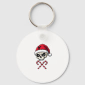 Candy Cane Crew Skull Christmas 2025 Funny Men Boy Sleutelhanger (Voorkant)