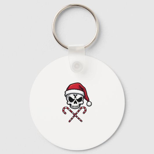 Candy Cane Crew Skull Christmas 2025 Funny Men Boy Sleutelhanger (Voorkant)
