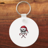 Candy Cane Crew Skull Christmas 2025 Funny Men Boy Sleutelhanger (Voorkant)
