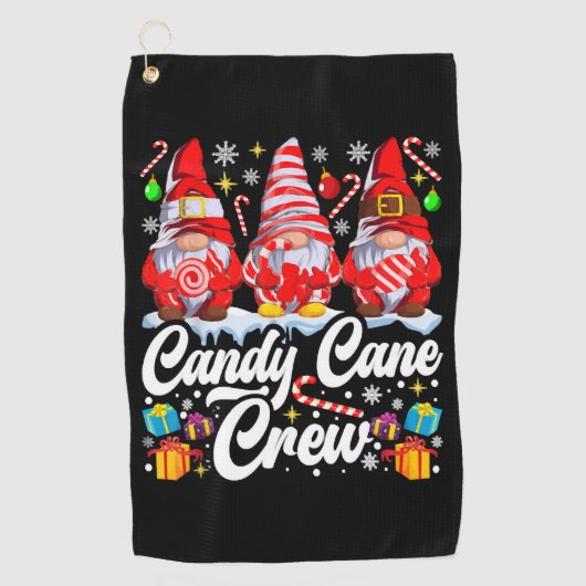 Candy Cane Crew Snoep Lover Gnome Golfhanddoek (Voorkant)