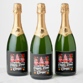 Candy Cane Crew Snoep Lover Gnome Sparkling Wijnetiket (Flessen)