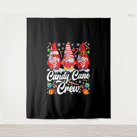Candy Cane Crew Snoep Lover Gnome Wandkleed (Voorkant)