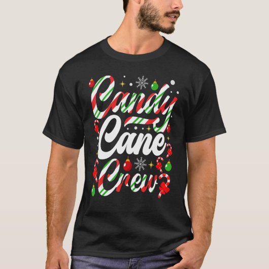 Candy Cane Crew-Snoep voor kerstmis T-shirt (Voorkant)