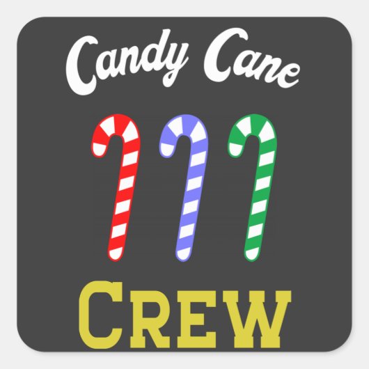 Candy Cane Crew Vierkante Sticker (Voorkant)