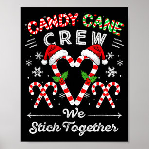 Candy Cane Crew We Staan Samen Kerstmis Xmas M Poster