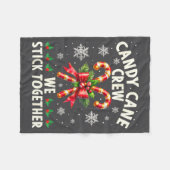 Candy Cane Crew We Stick Together Christmas Costum Fleece Deken (Voorkant (Horizontaal))