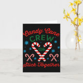 Candy Cane Crew We Stick Together Christmas Costum Kaart (Gele Bloem)