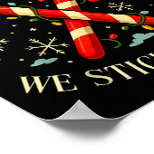 Candy Cane Crew We Stick Together Christmas Costum Poster (Hoek)
