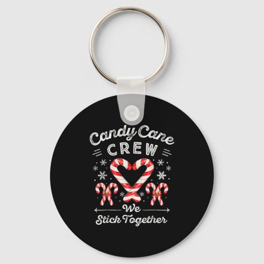 Candy Cane Crew We Stick Together Christmas Costum Sleutelhanger (Voorkant)