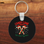 Candy Cane Crew We Stick Together Christmas Costum Sleutelhanger (Voorkant)