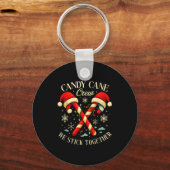 Candy Cane Crew We Stick Together Christmas Costum Sleutelhanger (Voorkant)