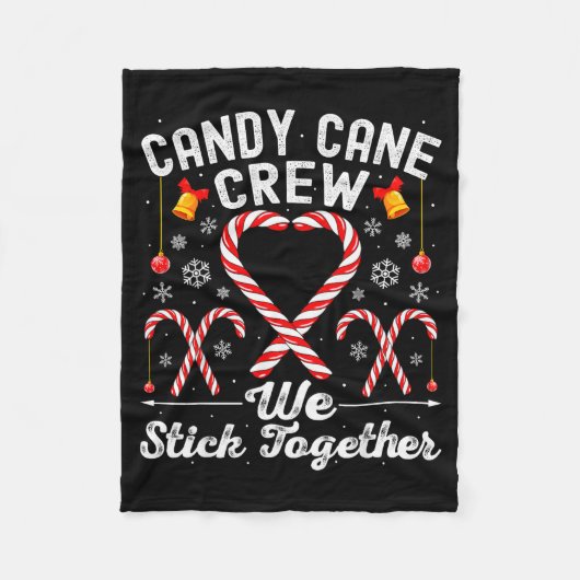 Candy Cane Crew We Stick Together Family Matching  Fleece Deken (Voorkant)