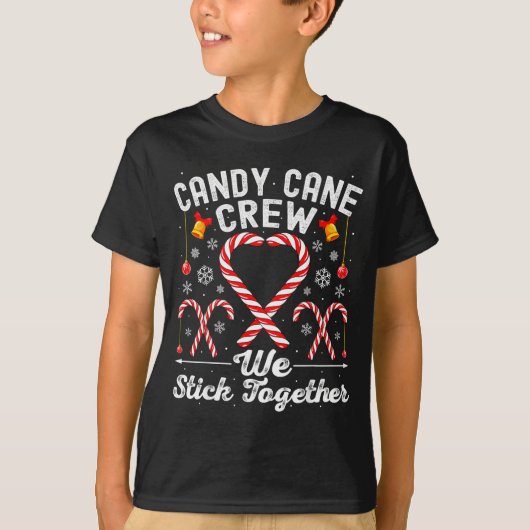 Candy Cane Crew We Stick Together Family Matching T-shirt (Voorkant)