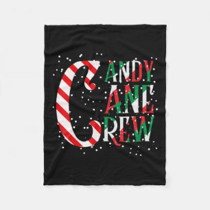 Candy Cane Crew Xmas Bijpassende Familie Candy Can Fleece Deken