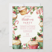 Candy Cane Cupcake Kerstmis Kaart (Voorkant)