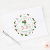 Candy Cane Custom Classic Ronde Sticker (Envelop)