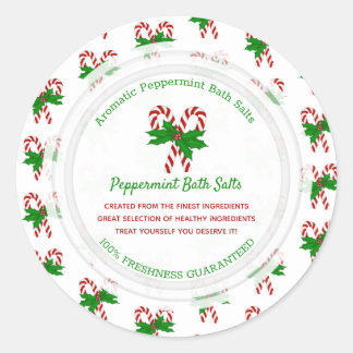 Candy Cane Custom Classic Ronde Sticker