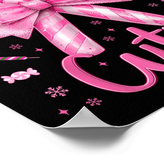 Candy Cane Cutie Coquette Pyjama Pjs Kerstmis Xm Poster (Hoek)